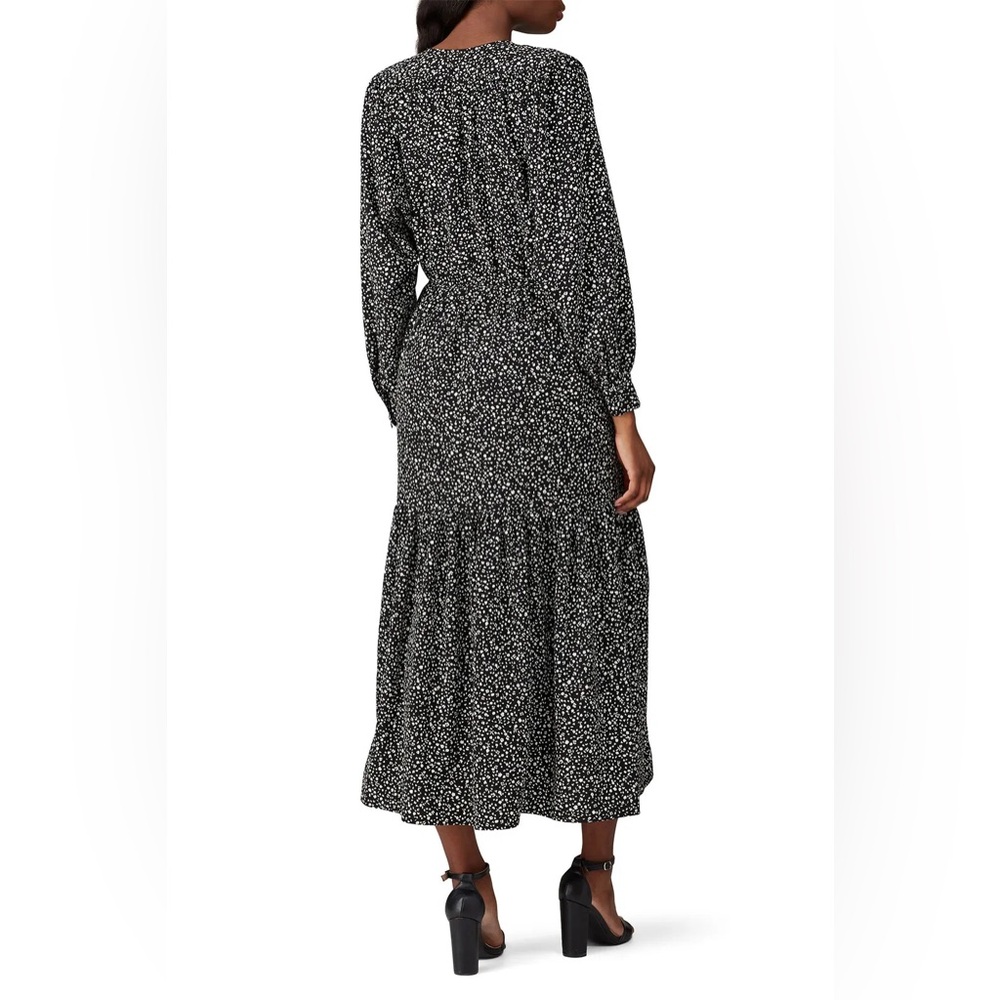 316M RTR Sweet Baby Jamie Black Ditsy Long Sleeve Boho Maxi Dress - Size: XS - Picture 2 of 8